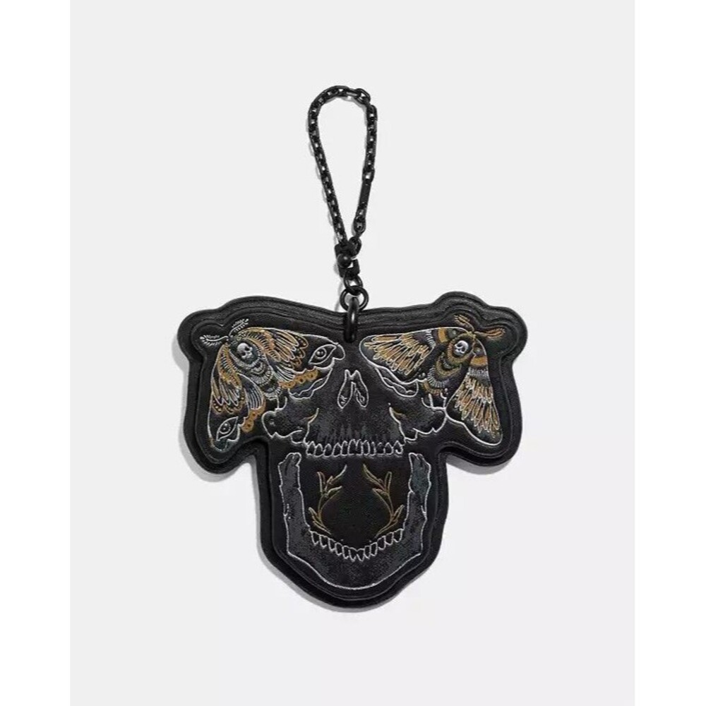 COACH CHELSEA TATTOO SKULL LEATHER BAG CHARM FOB 37394- NWT